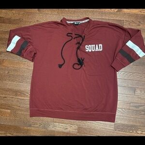 Miss Chievous Women’s Plus Merlot White Squad Long Sleeve Hoodie Size 3X Soft